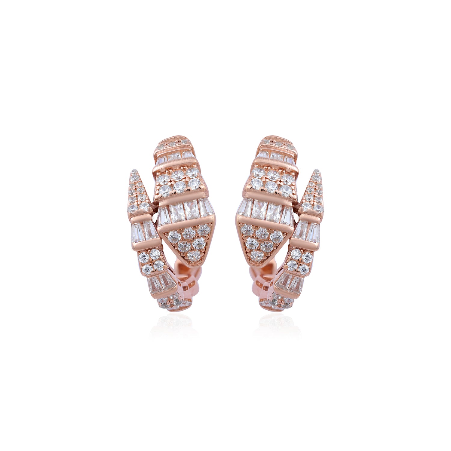 Viper Shine 925 Rose Gold Sterling Silver Stud 
