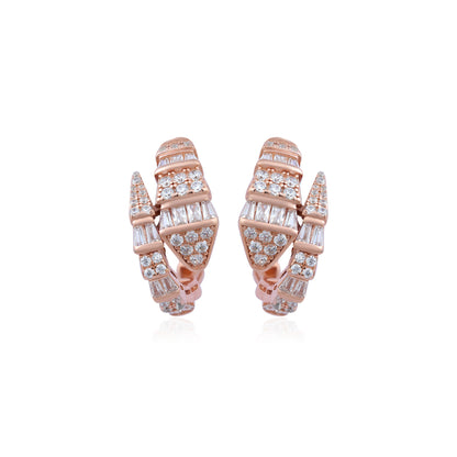 Viper Shine 925 Rose Gold Sterling Silver Stud 
