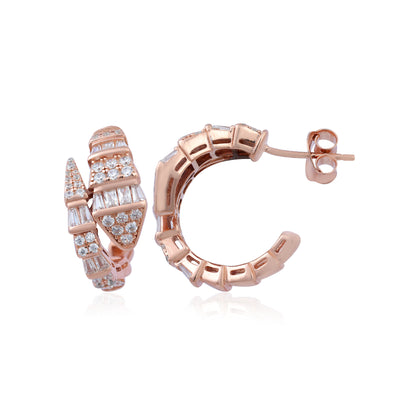Viper Shine Rose Gold Sterling Silver Stud 
