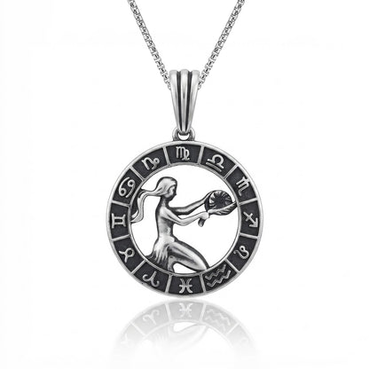 Virgo Zodiac Silver Rakhi Pendant