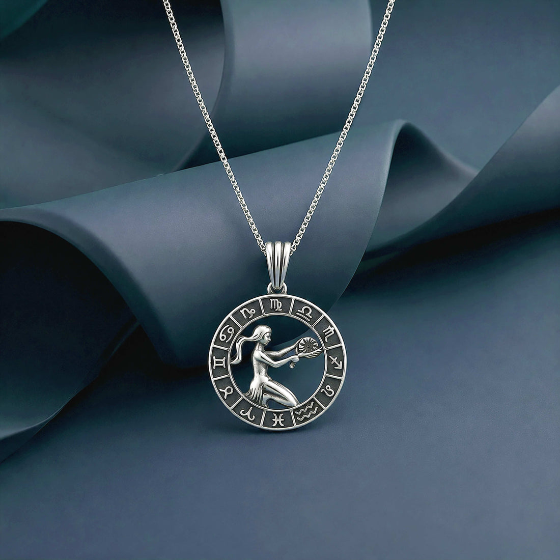 Virgo Zodiac Silver Pendant