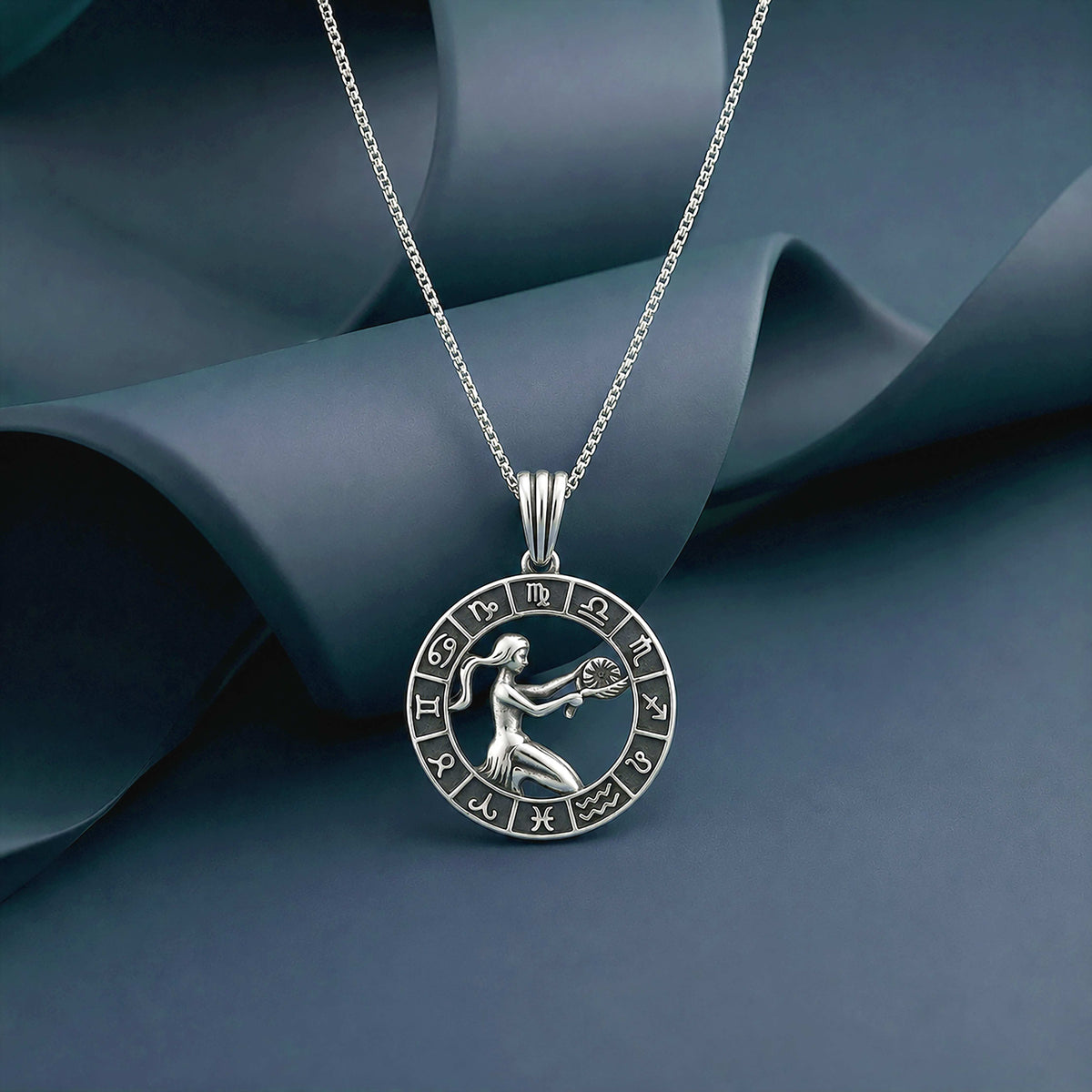 Virgo Zodiac Silver Pendant