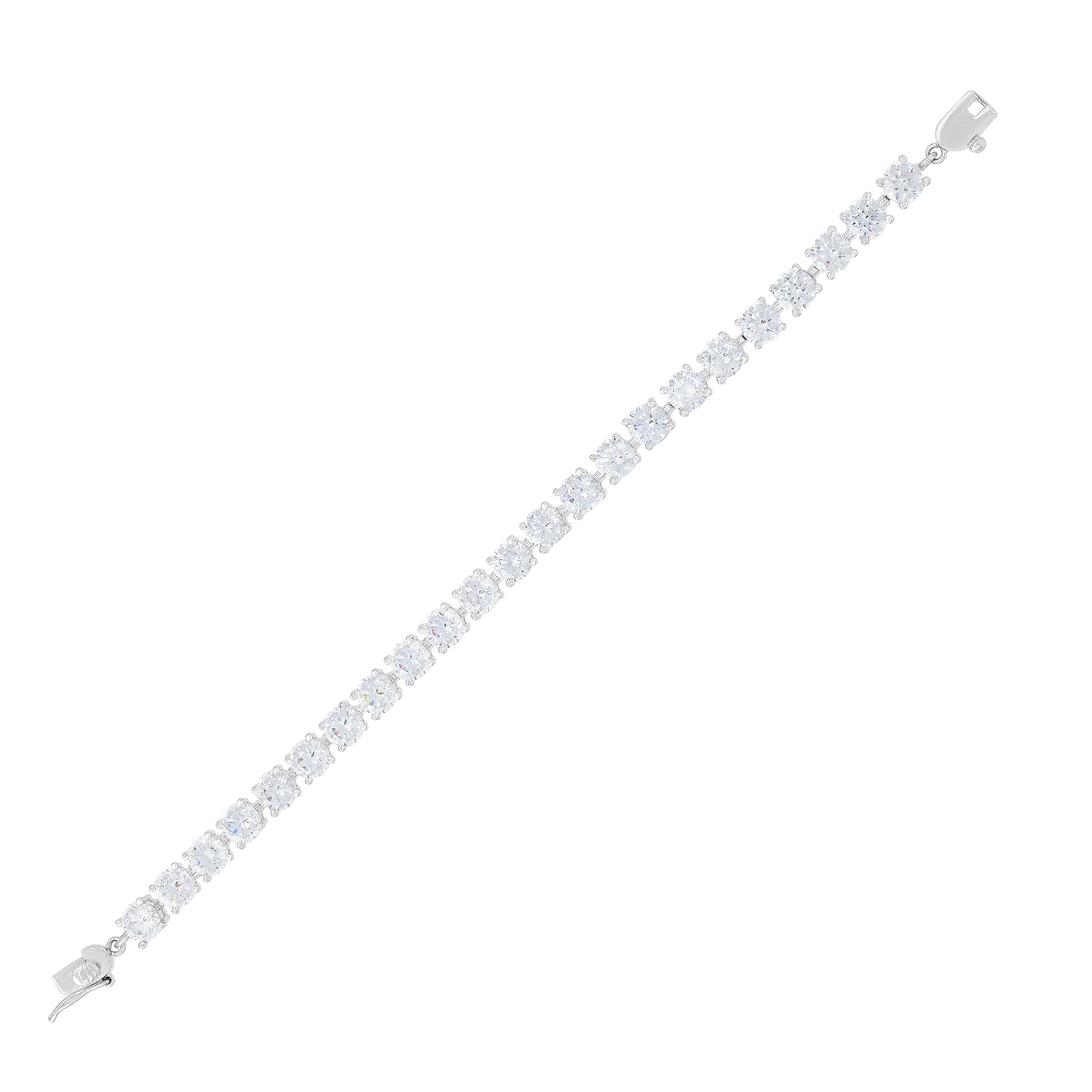 Vivid Glow Rhodium Plated Tennis 925 Bracelet