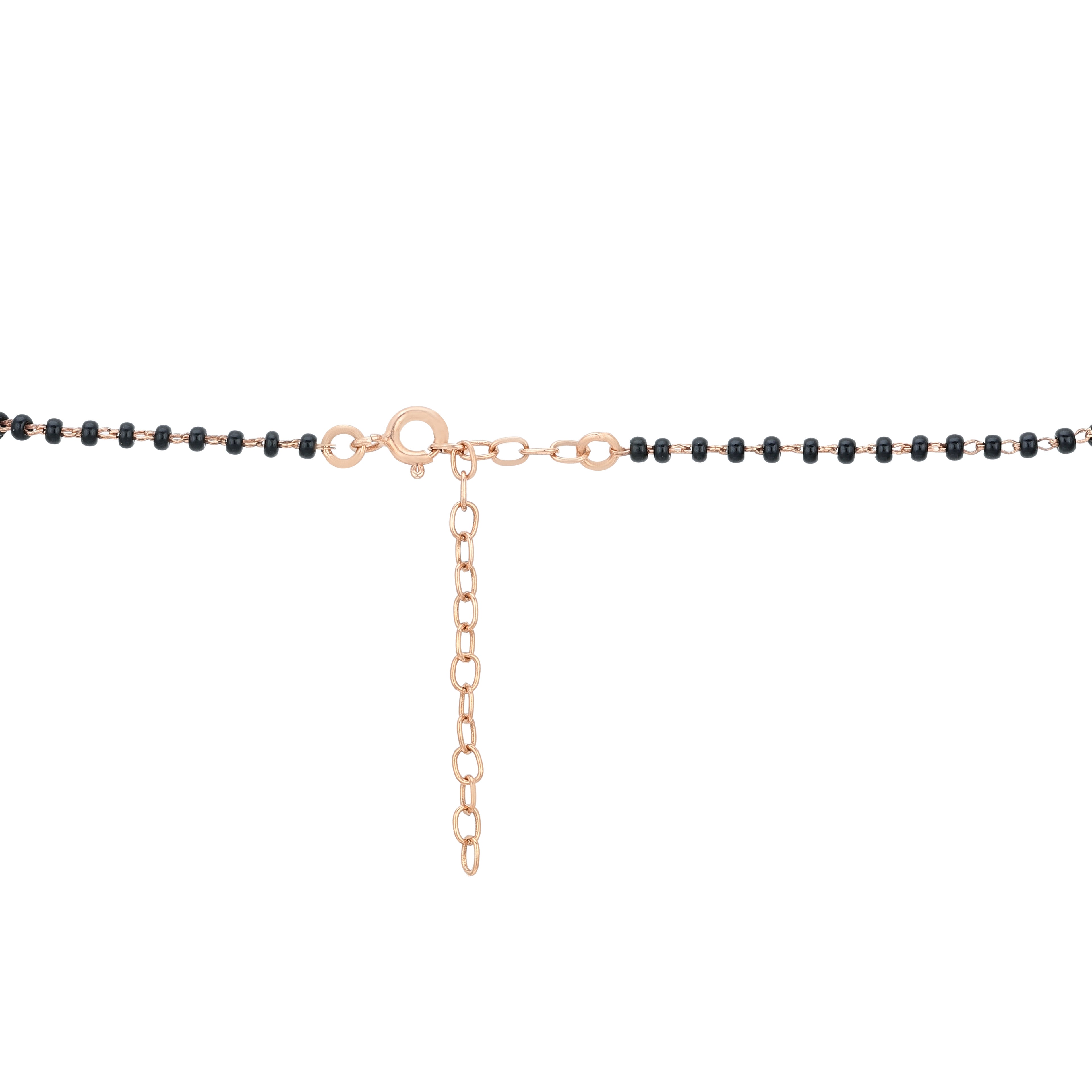 Wave Floral Drop Rose Gold 925 Silver Mangalsutra
