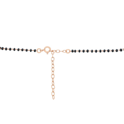 Wave Floral Drop Rose Gold 925 Silver Mangalsutra