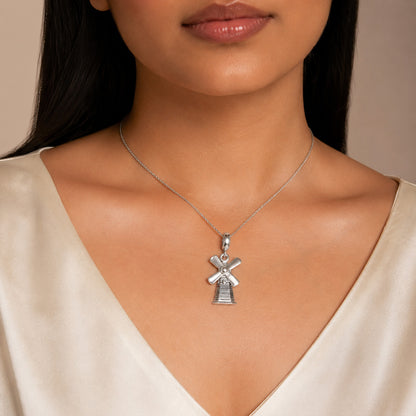 Whispering Windmill 925 Sterling Silver Timeless Beauty Pendant