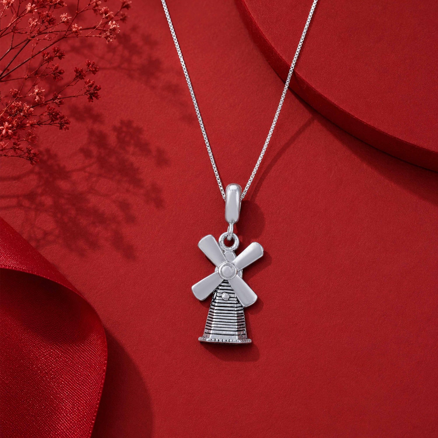 Whispering Windmill 925 Sterling Silver Timeless Beauty Pendant