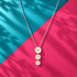 White Daisy Cascade Rhodium Plated Chain Pendants