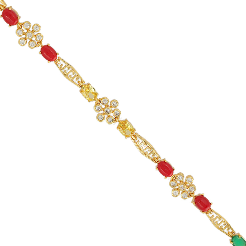 White Blossom 925 Gold Plated Colour Accents Bracelets