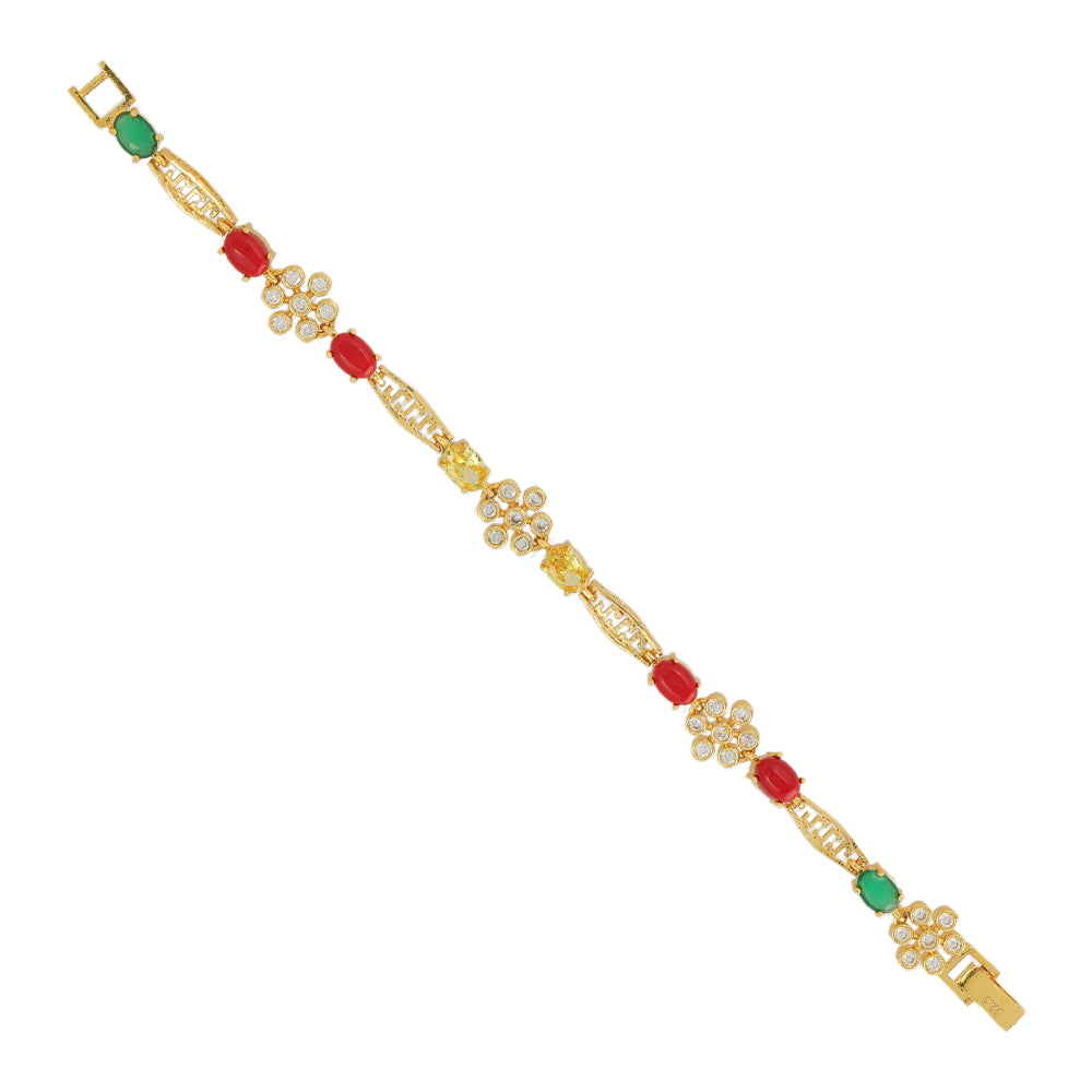 White Blossom 925 Gold Plated Colour Accents Bracelets