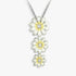 White Daisy Cascade Rhodium Chain Pendants