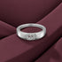 White Enamel Silver Ring with Crystal Accent