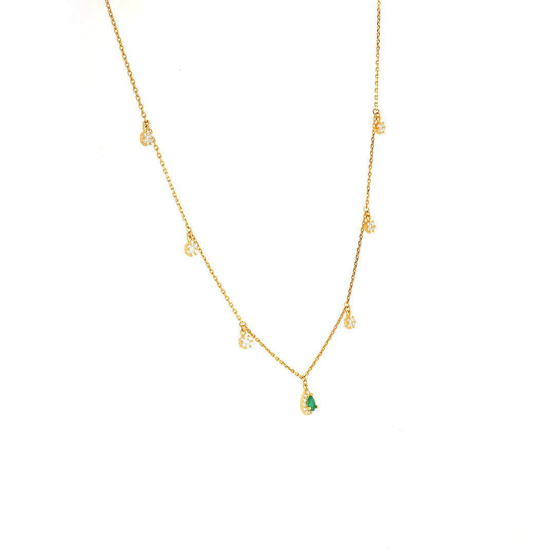 White and Green Drops Necklace Online