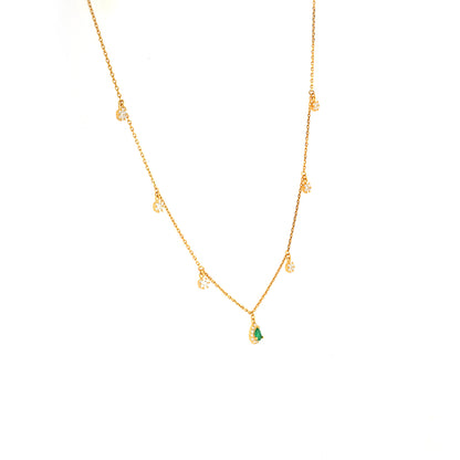 White and Green Drops Necklace Online