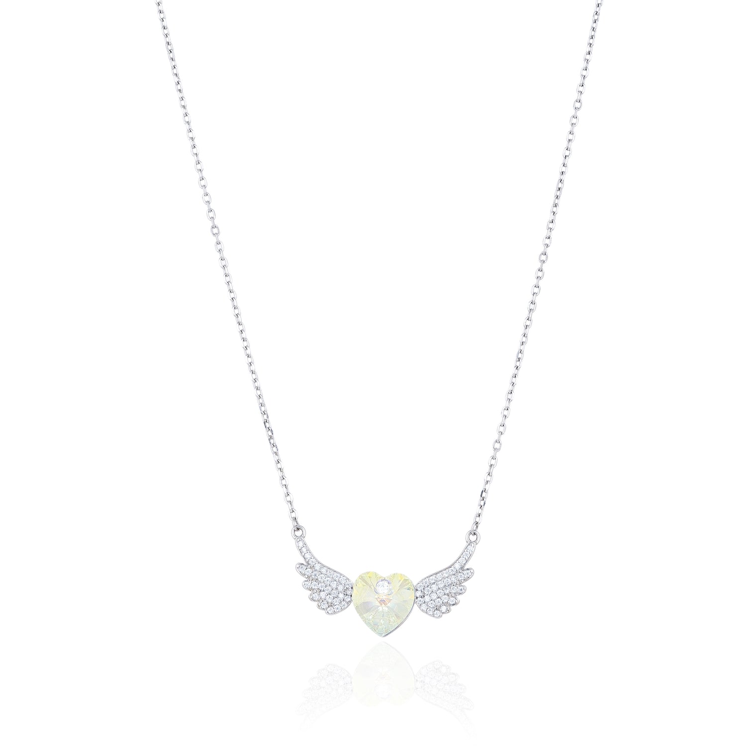 Winged Heart Silver Chain Pendant