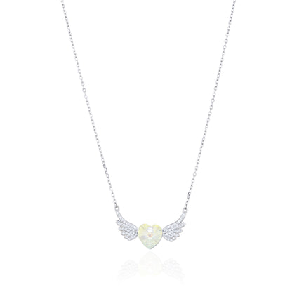 Winged Heart Silver Chain Pendant