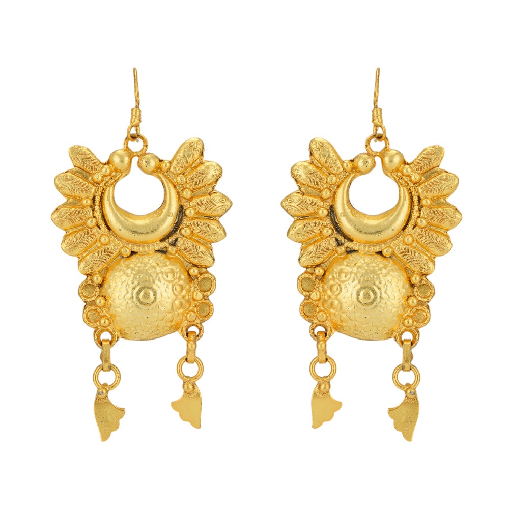 Winged Golden Feathered 925 Earrings