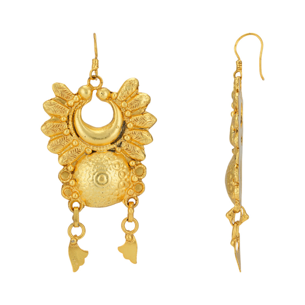 Winged Golden Feathered 925 Earrings