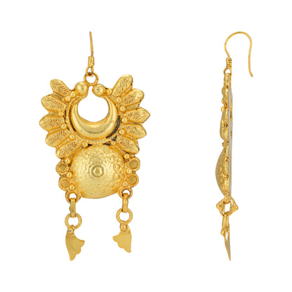 Winged Golden Feathered 925 Earrings