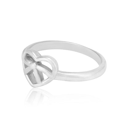 Wrapped Heart Rhodium Plated 925 Bow Heart Rings