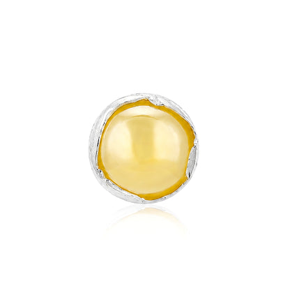 Yellow Gemstone Bezel Silver NosePin