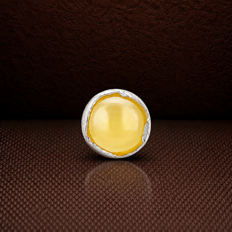 Yellow Gemstone Bezel Silver NosePin