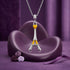 Yellow Heart Eiffel Tower 925 Sterling Silver Charm Pendant