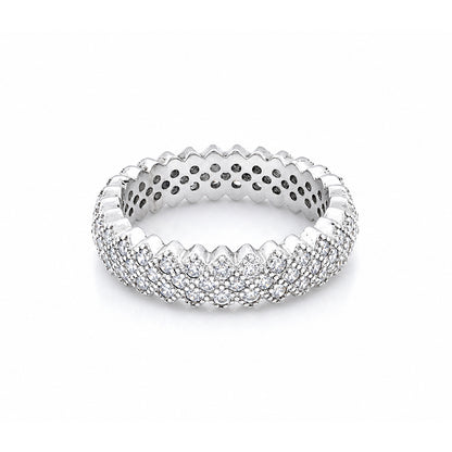 Zig-Zag Pavé Glamour 925 Sterling Silver Ring for Women