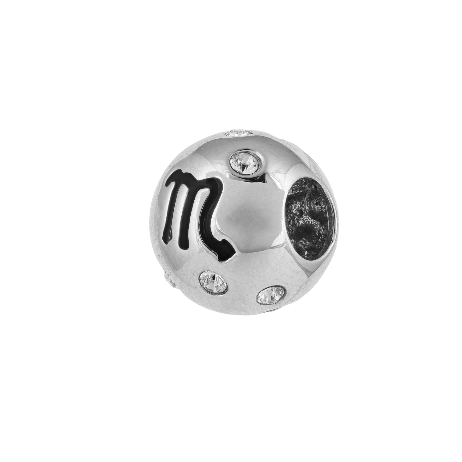 Zodiac Scorpio Symbol Sparkle Charm 925 Sterling Silver Pendant