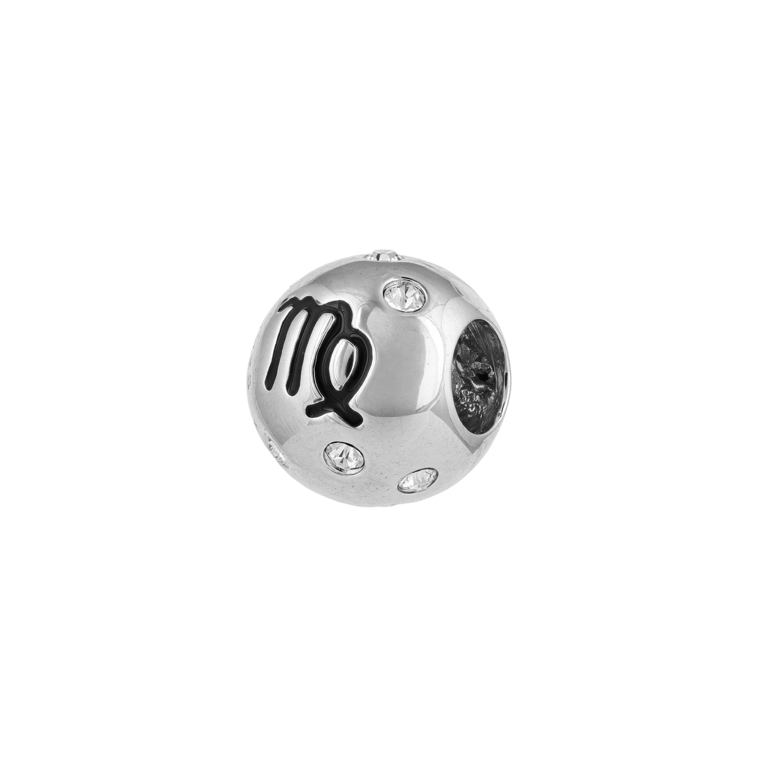 Zodiac Virgo Symbol Sparkle Charm 925 Sterling Silver Pendant