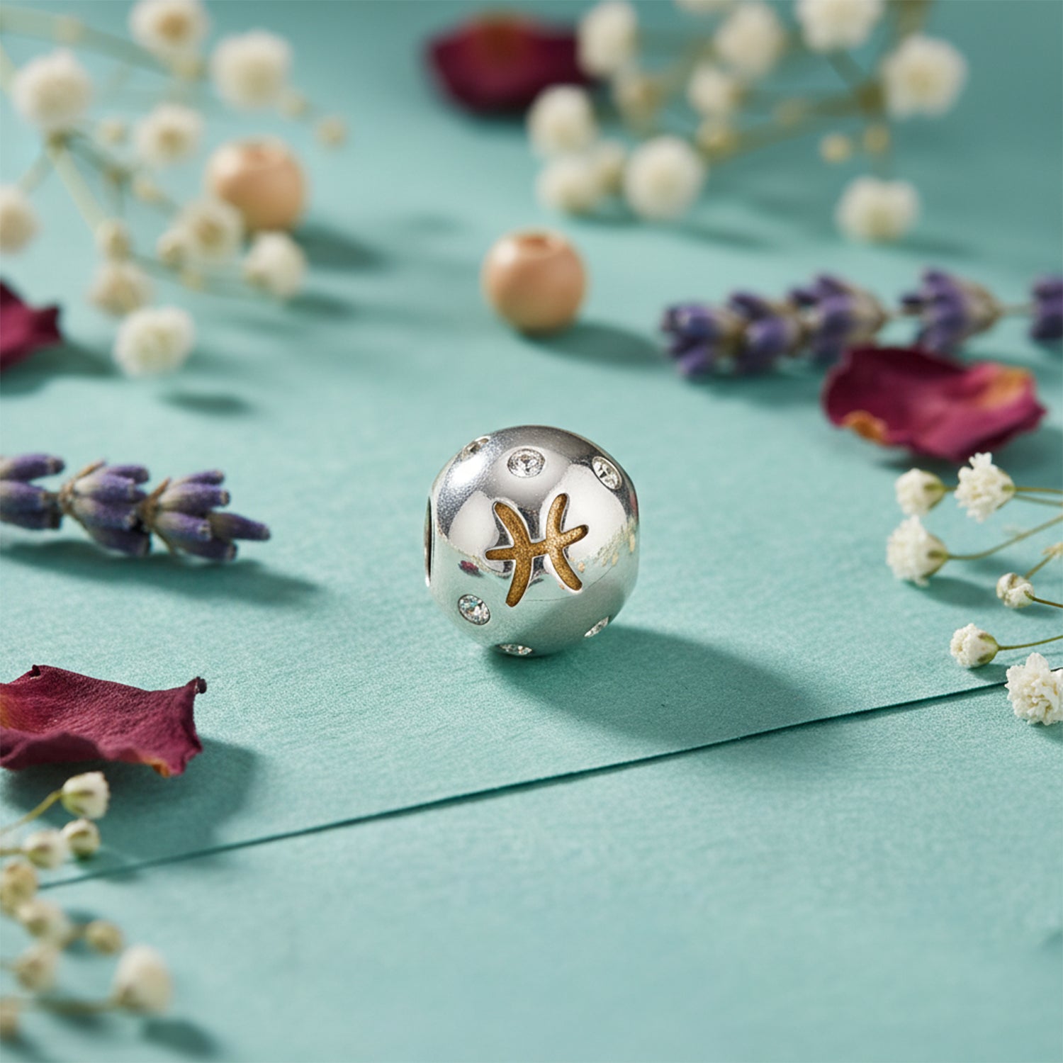 Title
Zodiac Pisces Symbol Sparkle Charm 925 Sterling Silver Pendant for women
